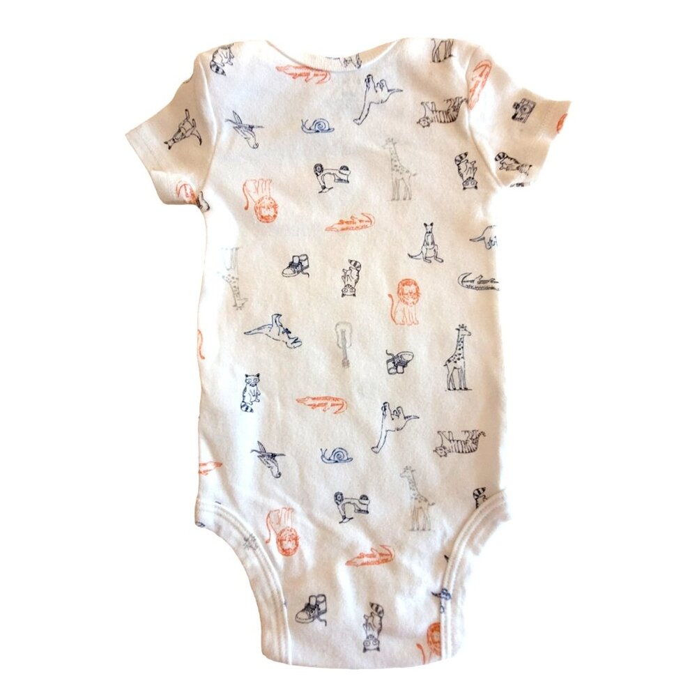 Carter's Boys 1-Pc Short Sleeve Knit Bodysuits 3M Pullover Snap Crotch Set of 4 - Picture 16 of 16